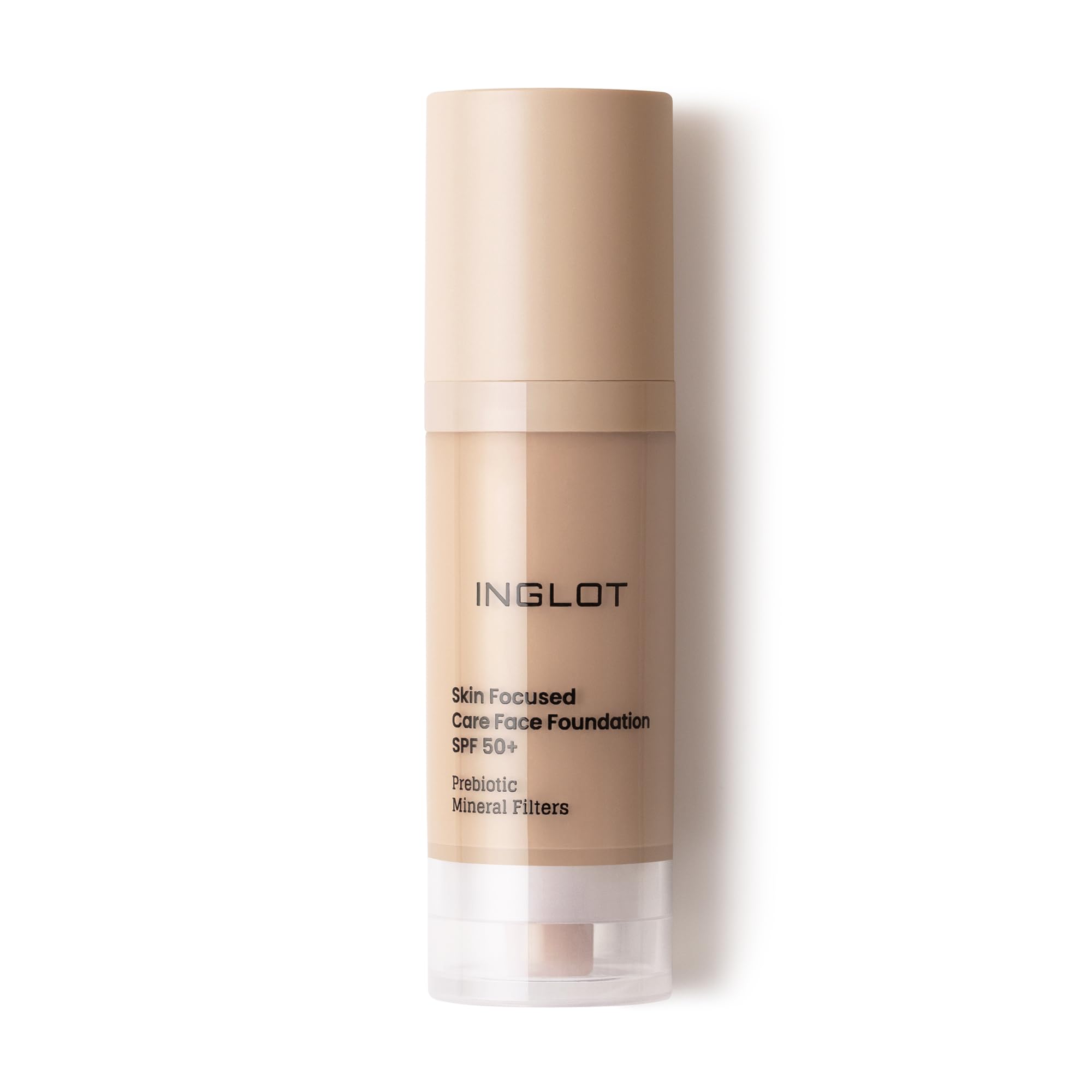 Base de maquillaje iluminadora Inglot con beneficios para el cuidado de la piel | Protección solar | Fórmula vegana | Base de maquillaje facial FPS 50 | 30 ml 306 Beige medio