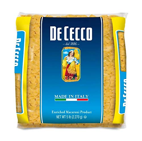 De Cecco Semolina Pasta, Farfalle, 5 Pound