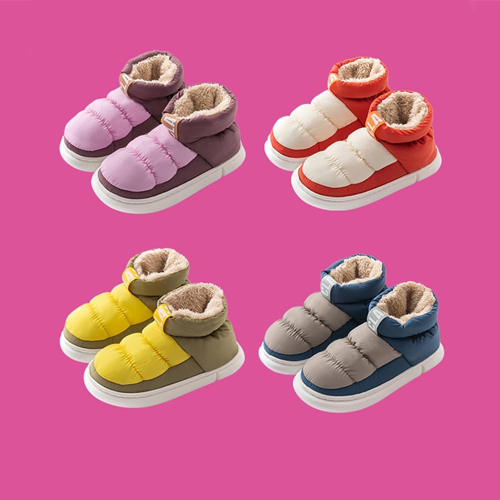 Winter Fleece Lined Slipper Boots for Women,Non-Slip ,Waterproof Indoor Outdoor Plush Footwear,Winter Cozy Christmas Gifts - Image 6