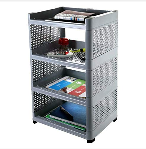 Image of NAMRA Rectangular Plastic Shelf Cabinet, (Standard Size, 16.5 x 13 x 29 Inches, Glossy Finish, Brown)(1)