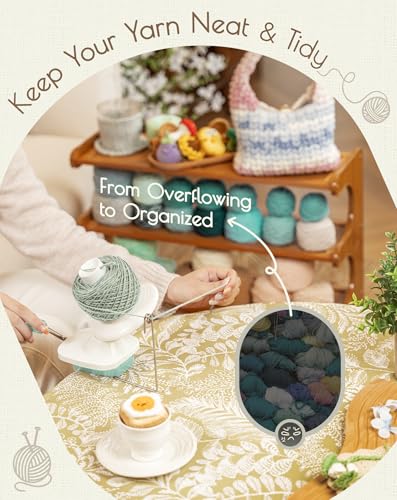 Image of Adhafera Yarn Winder, Ball Winder for Crocheting, Yarn Spinner for Knitting | 4oz, Durable ABS Plastic, Manual, Easy to Use, Quick Install, Protable, The Helper for Yarn Collection Lovers