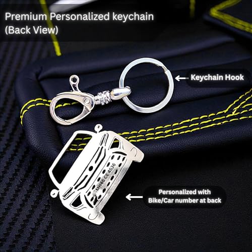 Image of Premium Stainless Steel Car Keychain | Personalized Custom Name Keyring | Stylish Car Shape Metal Key Holder made for Toyota Fortuner, Legender, Innova Crysta, Hycross, urban cruiser hyryder