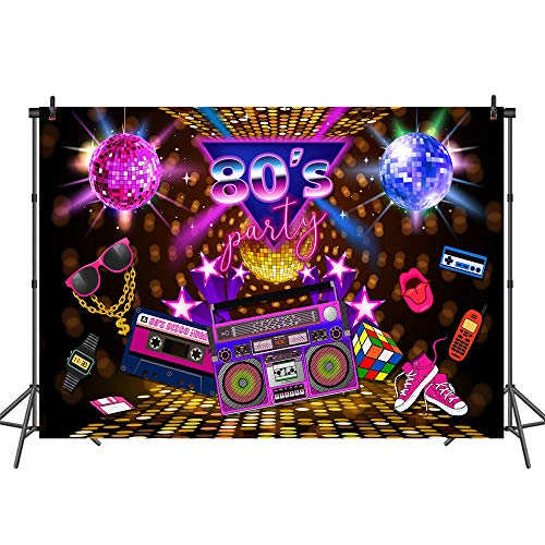 Mehofoto 80S Party Backdrop Disco Theme Retro Style Photo Backdrop 7X5 80'S Birthday Background Sign 1980'S Neon Eighties Photobooth Props #TOP3