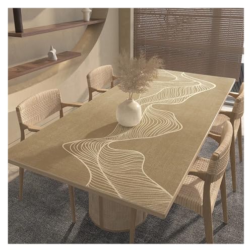 SHENJMAI Mantel para mesa de comedor, mantel de PVC impermeable resistente al aceite, alfombrilla aislante sin lavado, alfombrilla para mesa de lujo (MT250-ZD, 160 x 230 cm)