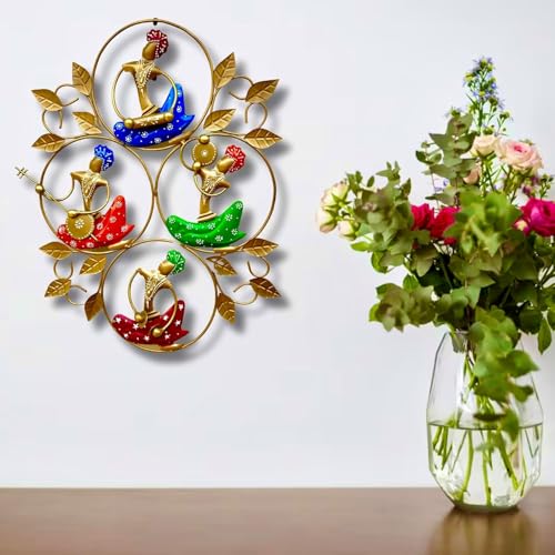 Image of Bharat Art Metal Iron 4 Anti Musicians B Frame Decorative Wall Art Decor for Home Bedroom Living room Office Cafe Decorative | Elegant Artistic Showpiece Sculpture | Gift Item | 24x1x20 Inch | W181 (B)