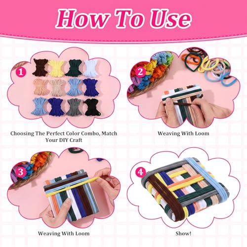 Image of Kifmurase 1000 Pcs Refill Loops for 7 Inch Weaving Loom, Colorful Loom Loops for Potholder Making, Elastic Weaving Loop Craft Flexible Loom DIY Kit Craft Bands for Adults DIY Projects Gifts