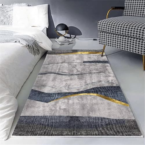 Kunsen Alfombra Comedor Alfombra Comedor Anti alergico Decoración de línea de Alfombra de área para Sala de Estar, Dormitorio, Comedor 200X250CM