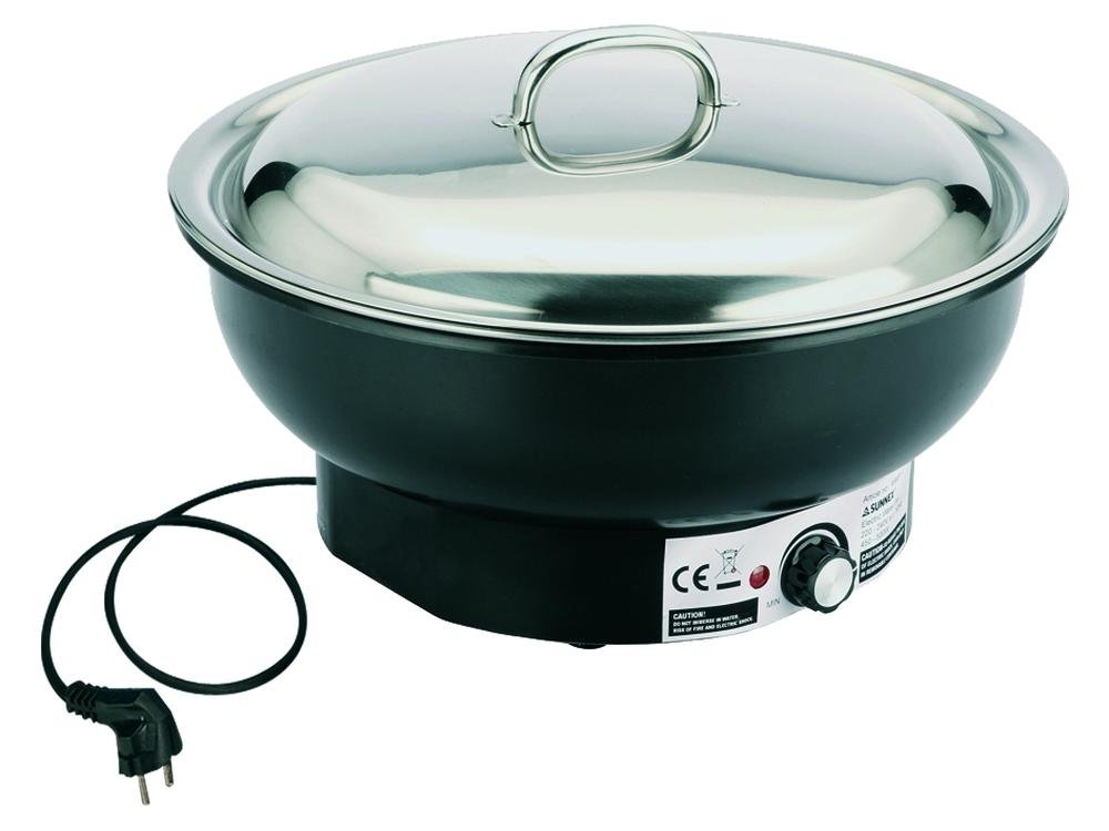 APS eléctrico-chafing Dish - ECO - diámetro 36 cm, altura 25 cm de agua de plástico acero inoxidable-contenedores de alimentos 6,8 litros con tapa de cristal