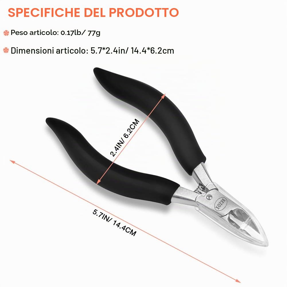 BEZOX Tronchesino Tagliaunghie di Precisione per Piedi per Unghie Spesse o Incarnite con Custodia in Metallo