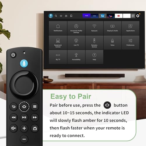 Image of Replacement Voice Remote for Fire Stick 4K (1st /2nd Gen /Max /Plus /Select), Stick (2nd /3rd Gen /Lite /HD), TV Cube (1st /2nd /3rd Gen), Smart TV 3rd Gen, Fire Insignia /TCL /Pioneer Smart TVs
