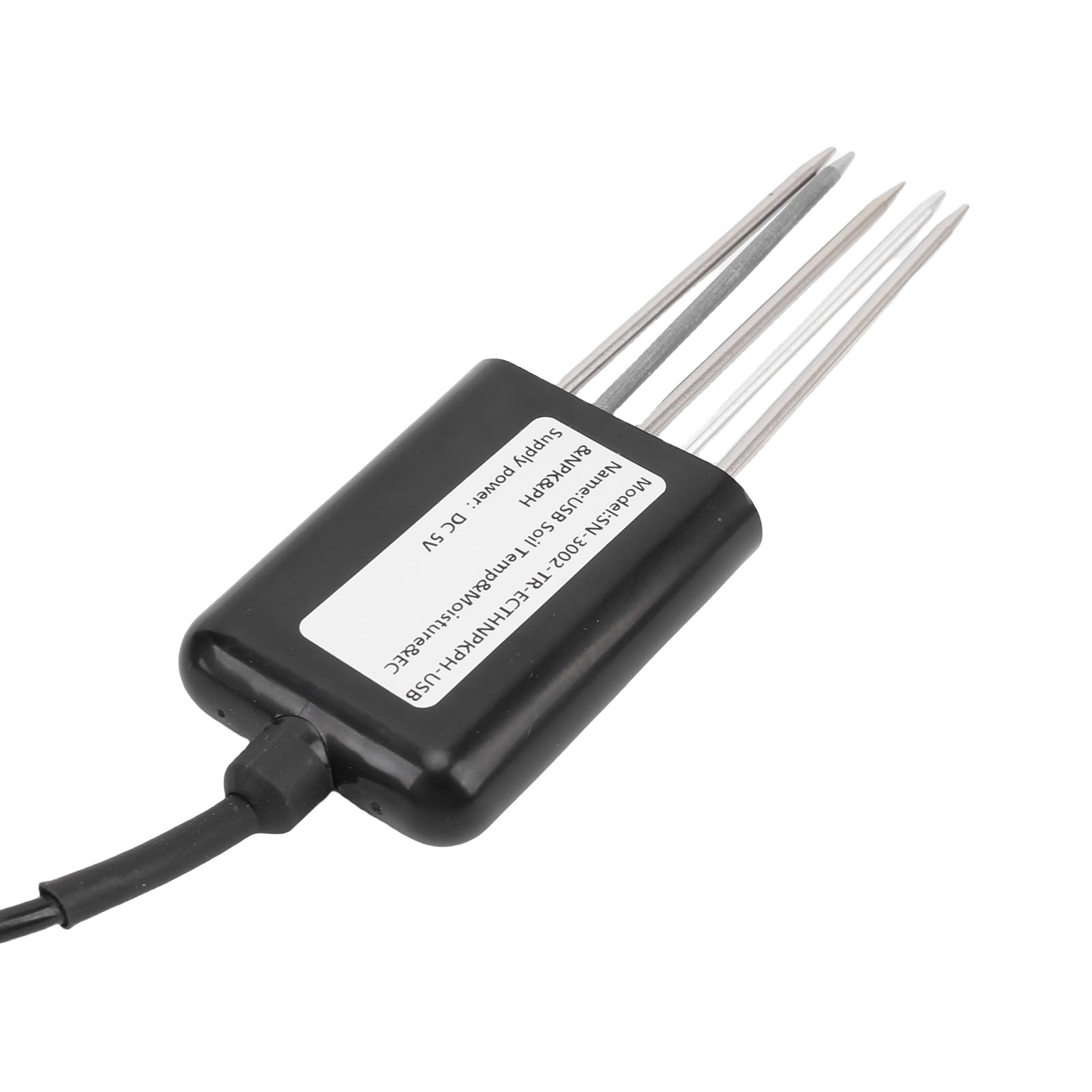 Duokon Medidor de Sensor NPK de Suelo 7 en 1, Detector de Temperatura y Humedad Impermeable de Acero Inoxidable con bajo Consumo de Energía IP68 para Pruebas de Nutrientes en Huertos,