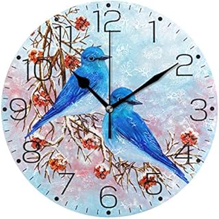 Moyyo Bee Wall Clock Silent Non Ticking Wall Clock Vintage Round Wall Clock Desk Clock Wall Clocks for Home Bedroom Living Room Kitchen Office