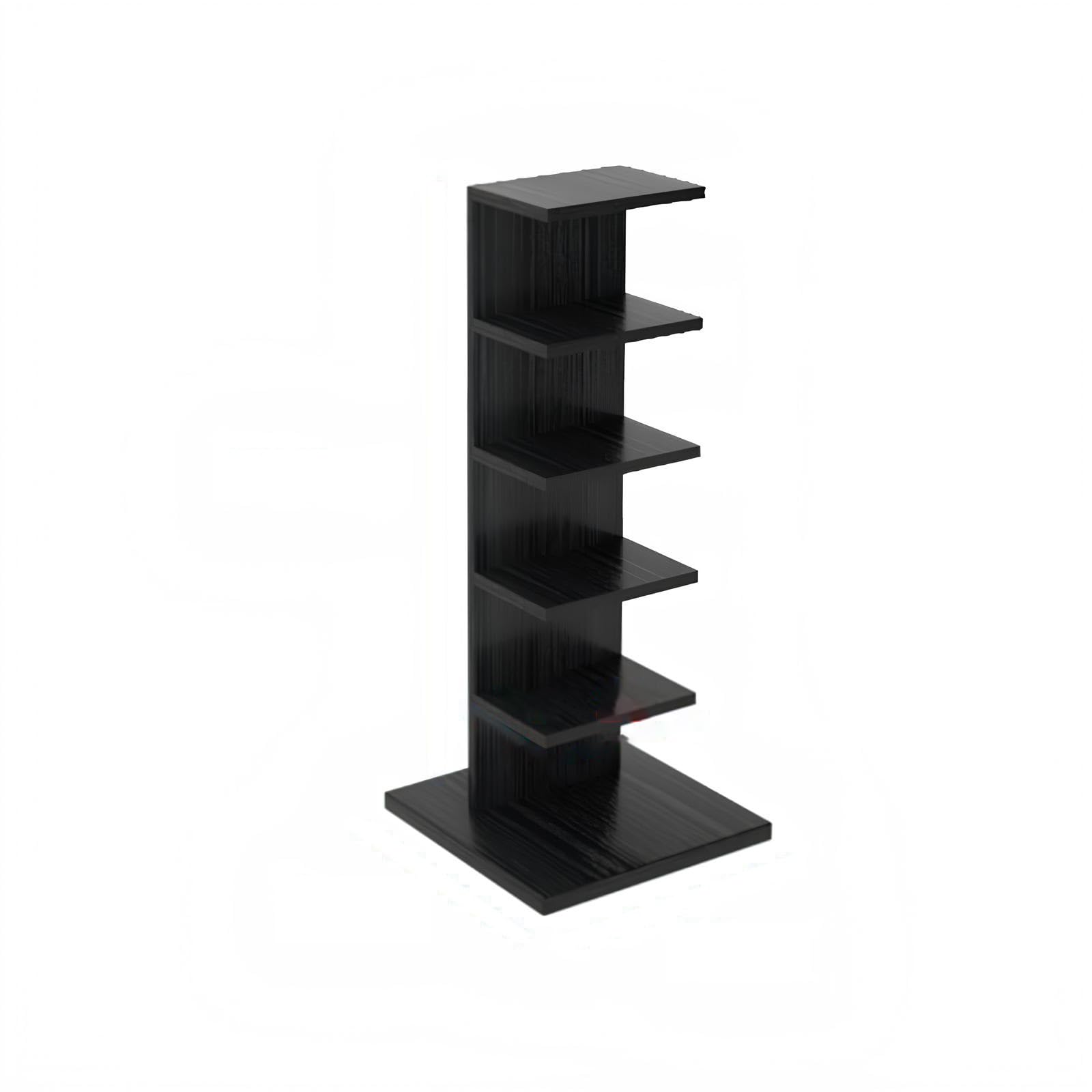 7 Tier Invisible Standing Book Storage nizer with Thickened Base Ideal Bookcase for Living Room Bedroom or Office Sleek Black Design for Medium sized Spaces