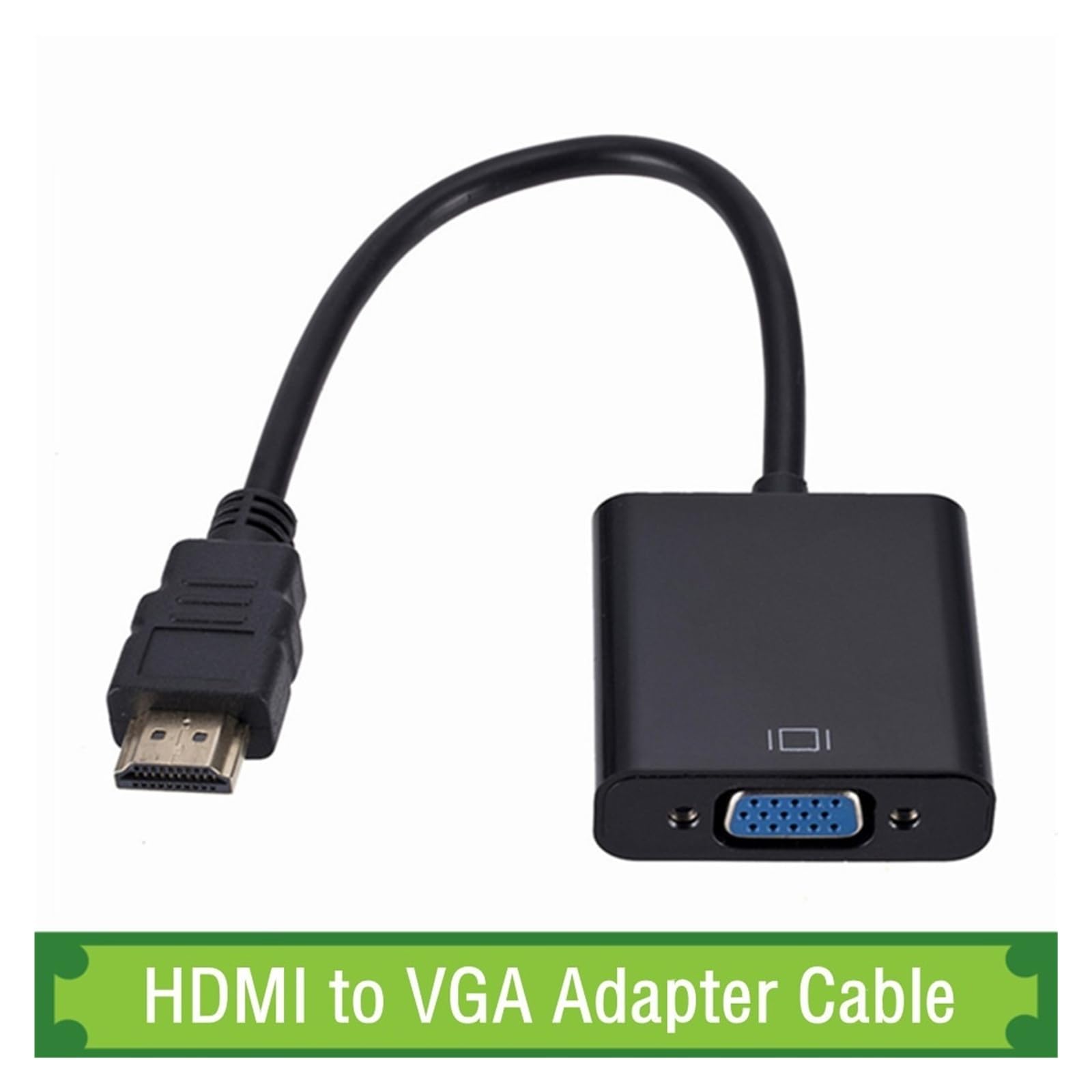 Adaptador HDMI a VGA 1080P chapado en oro para ordenador portátil PC proyector (blanco)