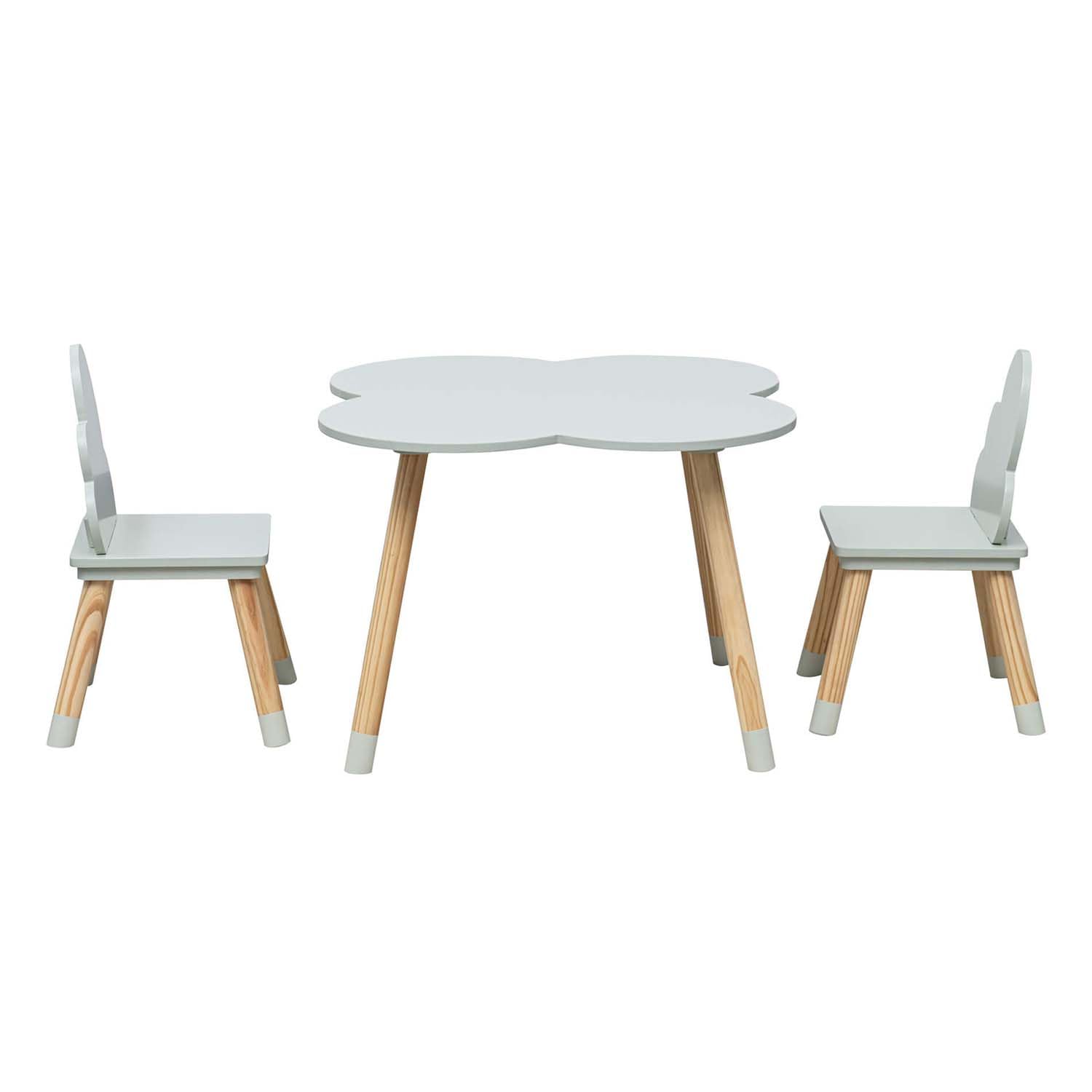 Rebecca Mobili Kinder-Tisch und 2 Stühle Set, Grün Braun, MDF Kiefer, für Kinderzimmer, Spielzimmer - Abmessungen: 44 x 60 x 60 cm / 50 x 25 x 25 cm - Art. RE6900