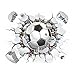 Price comparison product image display08 Removable 3D Football Cracked Wall Art Sticker Home Decor Boy Room Decal