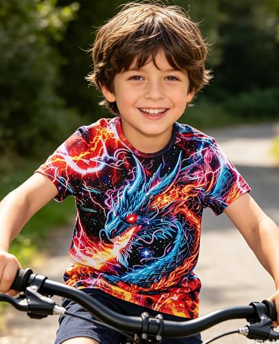 Image of uideazone Tshirts for Boys Kids Short Sleeve T-Shirt 3D Graphic Tee Shirts Tops Clothes 4-16 Years
