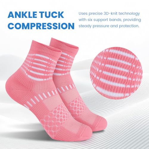 Image of IRAMY Ankle Compression Socks for Women Men Plantar Fasciitis Relief 3 /5 Pairs Cushioned Athletic Running Socks