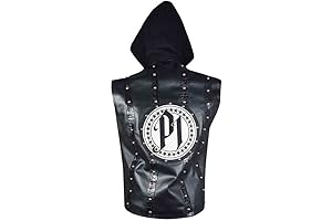 P1 AJ Stylle Black Leather Motorcycle Vest