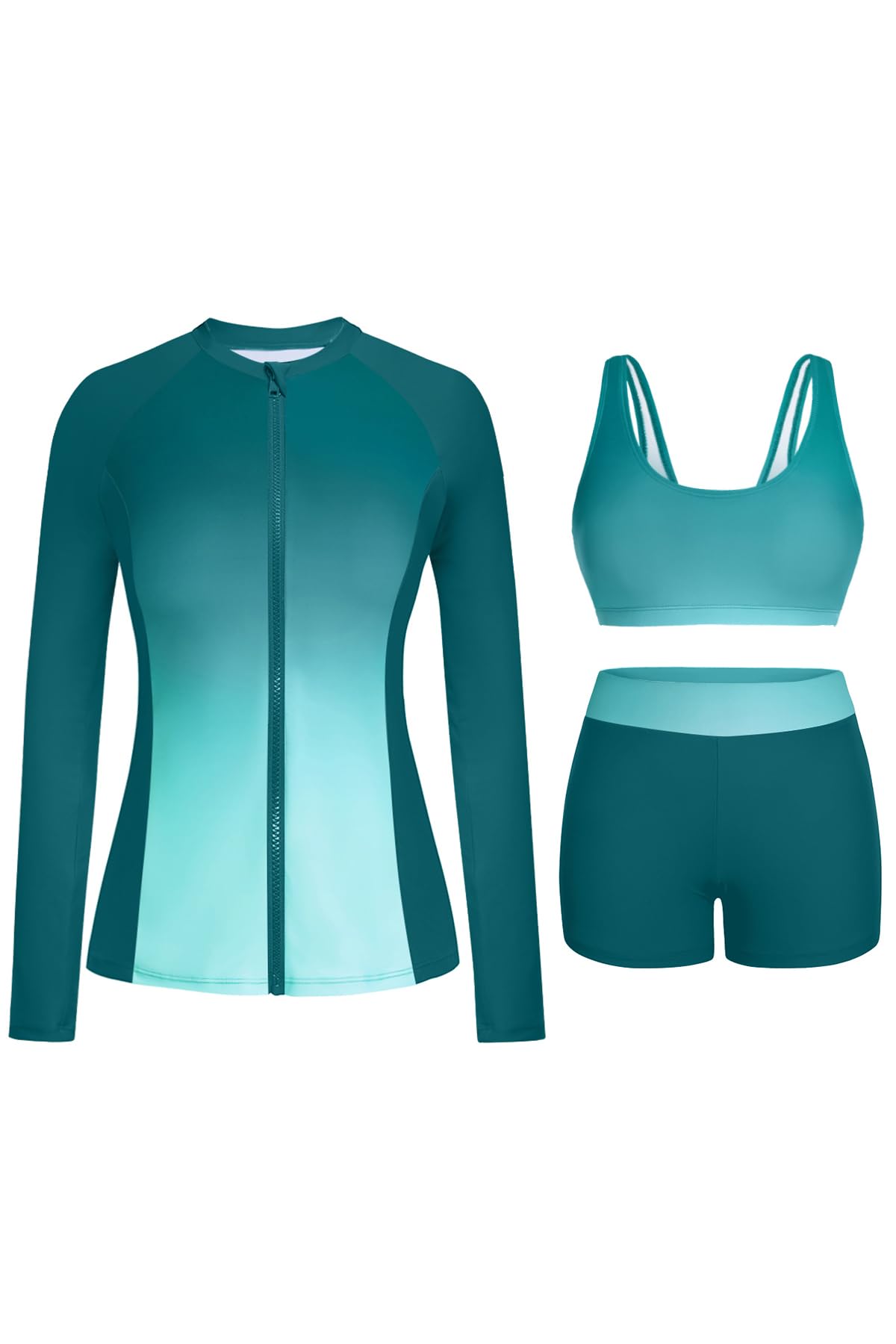 Holipick Long Sleeve Swimsuits for Women - 3 Piece Rash Guard