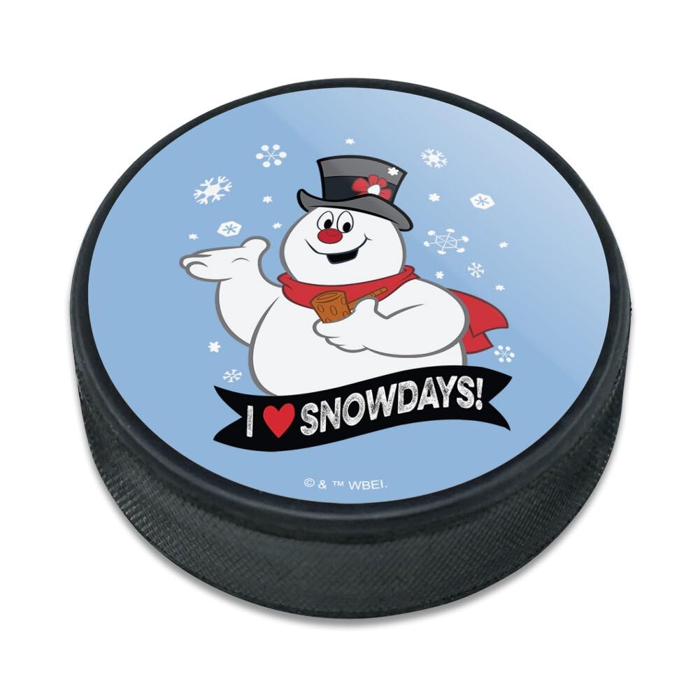 Frosty I Love Snowdays Ice Hockey Puck