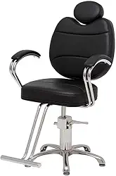 Cadeira Fixa Hidráulica Salão de Beleza - Cabeleireiro, Manicure e Barbearia (Preto)