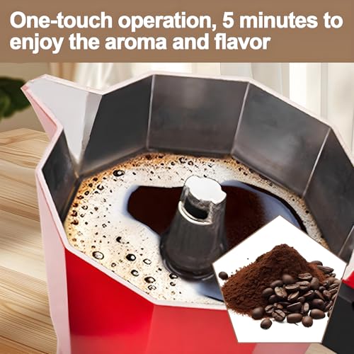 Image of Aluminum Electric Moka Pot 3-6 Cup 270ml Express Coffee Maker Stovetop