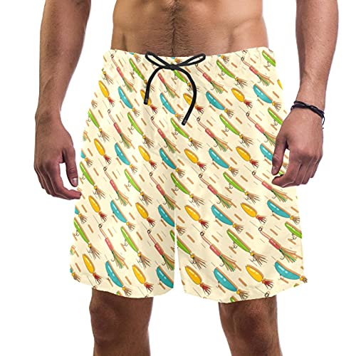 Short de bain pour homme XL multicolore jaune et bleu avec doublure maille