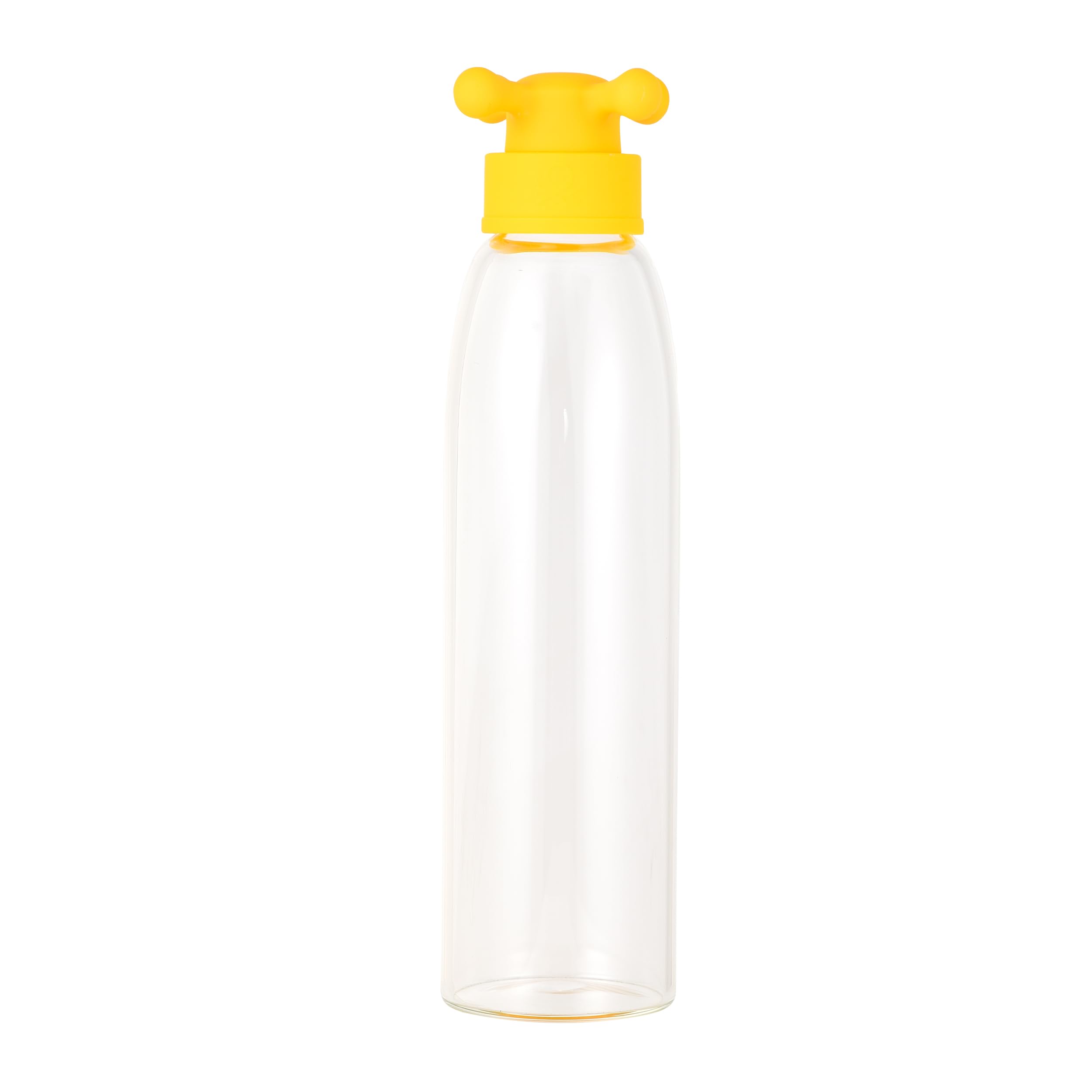 Water Bottle 500ml Borosilicate Yellow Tap Lid Rainbow Collection