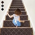 RIOLAND Stair Treads Carpet Non-Slip Indoor 15 PCS Wood Stair Treads Rugs Modern Stair Runners for Kids Dogs, 8" X 30", Brown
