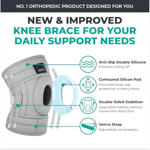 Image of Modvel ELITE Knee Brace for Men & Women - Patella Gel Pads & Side Stabilizers for ACL, Meniscus Tear, Arthritis & Injury Recovery - Maximum Support for Running, Sports & Joint Pain Relief