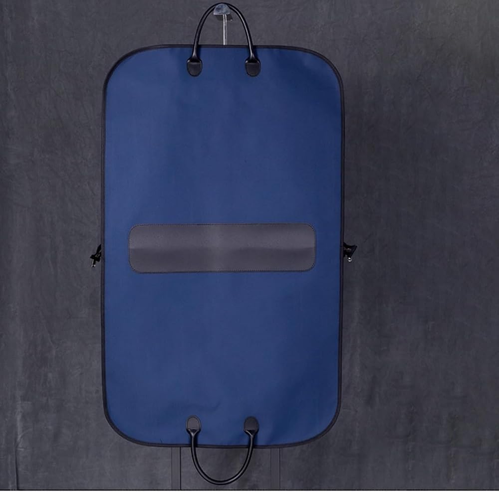 WYWY Portaabiti Impermeabile - 100 cm Borsa da Viaggio per Abiti con Manico in Pelle, Custodia Anti-Polvere Oxford per Abiti da Lavoro, Borsa Pieghevole da Riporto(Blue)