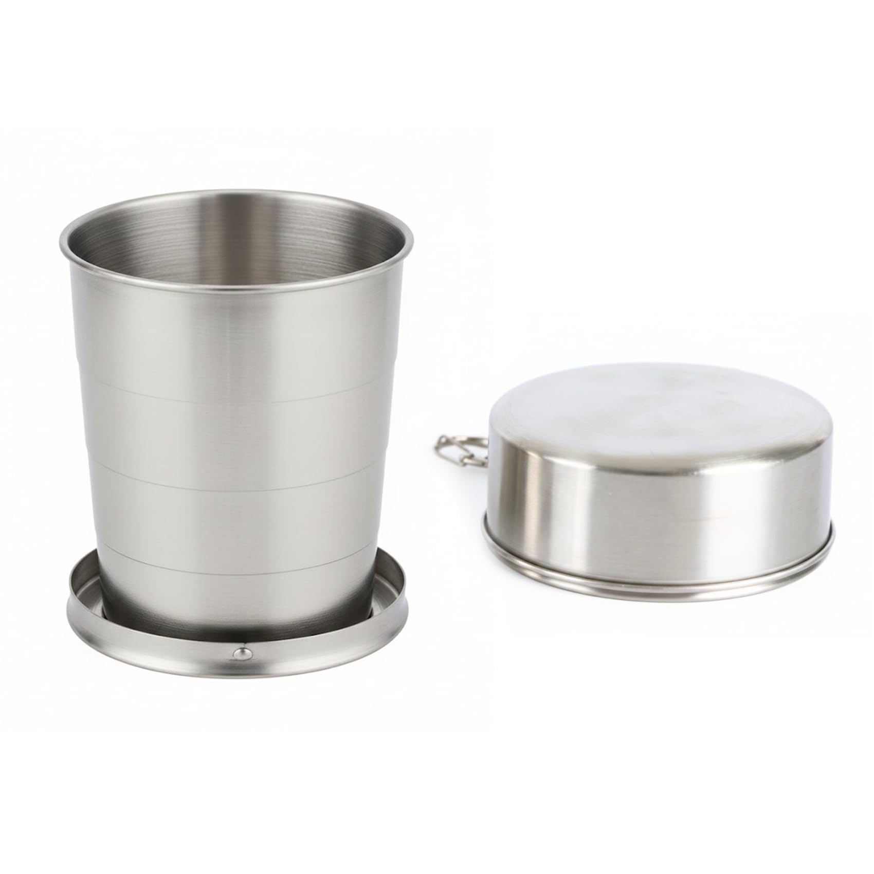 DTOL Stainless Steel Travel Folding Glass Cup Telescopic Mug 250 ml 1 Pack