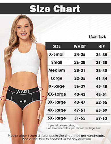 Image of POKARLA Women's Cotton Stretch Underwear Briefs Ladies Mid Rise No Muffin Top Hipster Panties Multipack