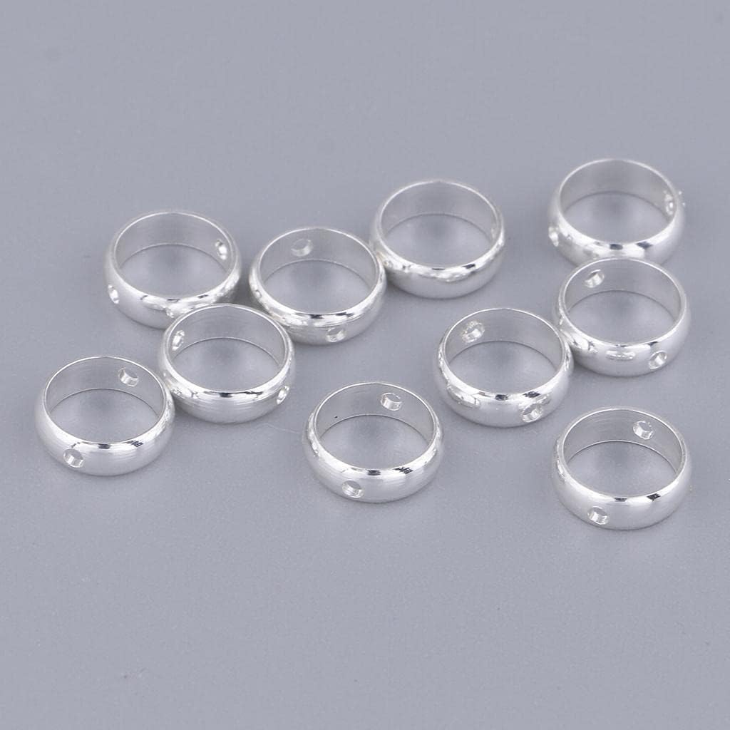10Pc Metal Beads Circle Rings with Double Hole DIY Jewelry Making Silver 9MmCrafts|Beads & Jewelry Making|Beads
