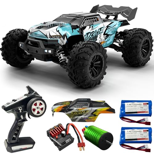 GAMRUXI 1:16 Scale Brushless RC Car - 50+ MPH High Speed All Terrain Off-Road Monster Truck for...
