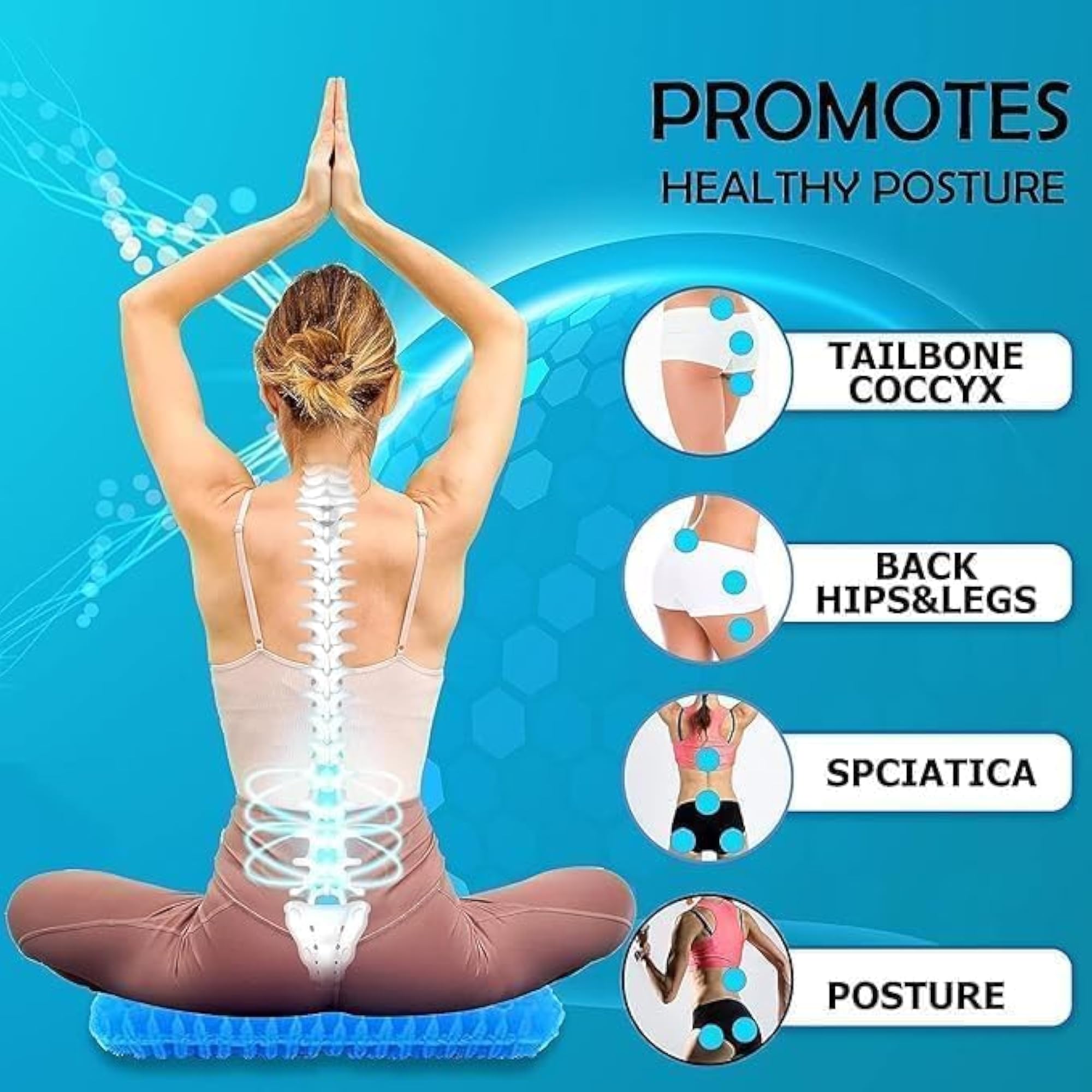 Egg Gel Seat Cushion Ergonomic Design for Pressure Relief
