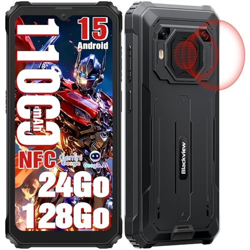 Blackview BV6200 Plus Téléphone Incassable 2026, Batterie 11000mAh Téléphone Portable Incassable 24Go+128Go/2To TF, 6.56