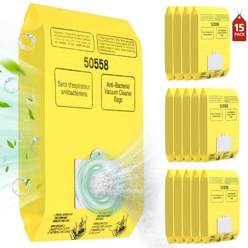 15 Pack Canister Vacuum Cleaner Bags Compatible with Kenmore Canister Type C/Q 5055, 50555, 50557, 50558 and Type C-5, C-18, 53292, 200 Series, 400 Series, 600 Series, 700 Series, 800 Series Vacuum