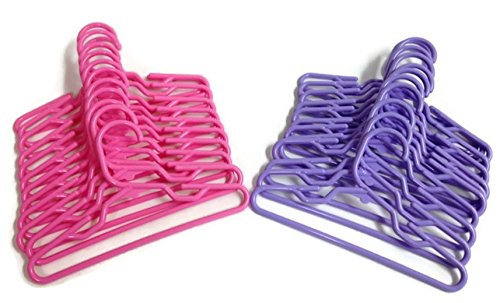 Doll Hangers Fits 18 inch Doll Clothes or Pet Apparel Hangers Set of 24 Measures 7 1/4 Inch Wide Small Dog Clothing 24 Piece Set!