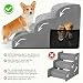 Thihome Hundetreppe für Kleine Hunde 3-Stufig, rutschfeste Haustiertreppe 40cm Hoch, Tragbar Hunderampe für Bett und Sofa, Treppe für Hunde mit Waschbarem Bezug und Rutschfestem Boden, Grau