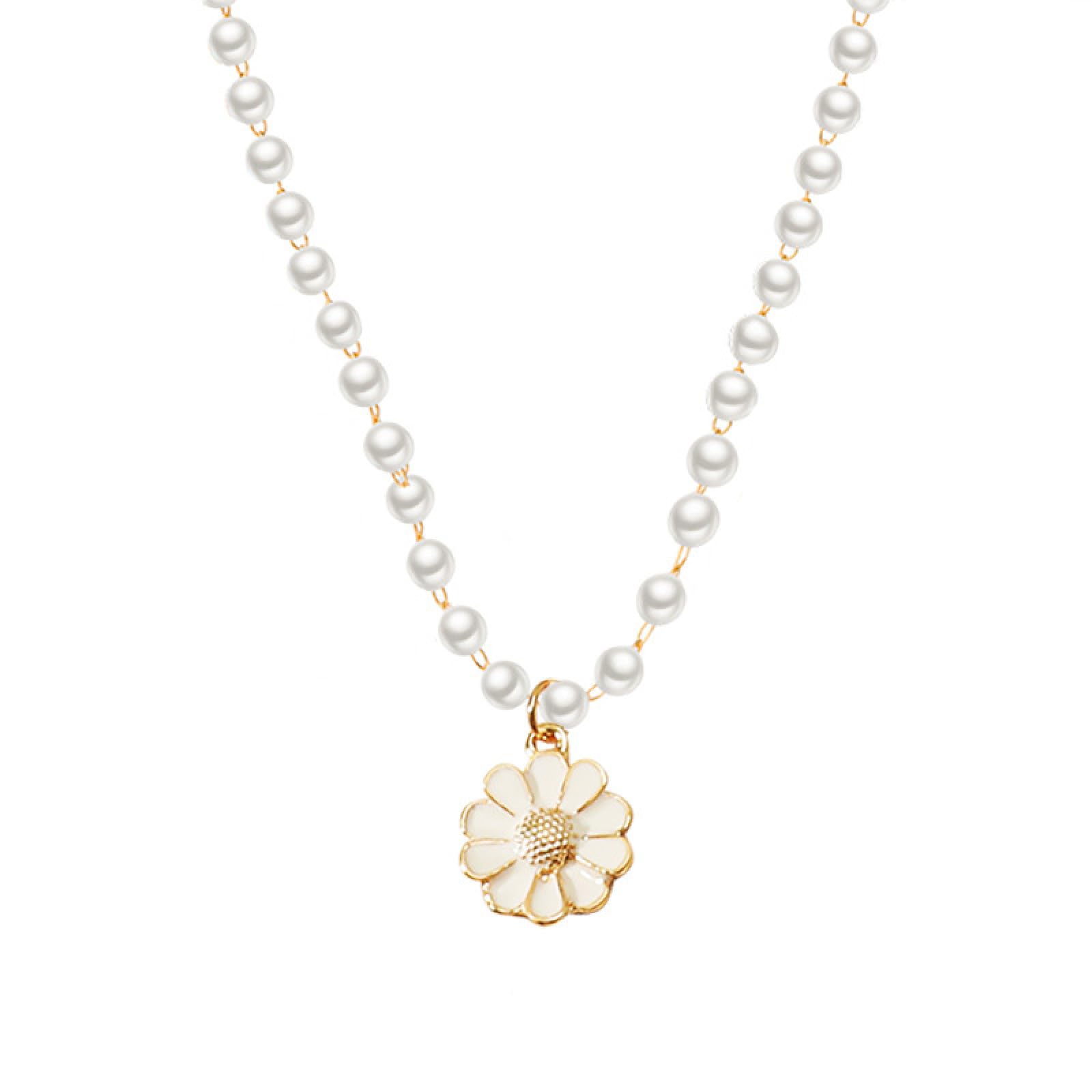 Collier de perles et fleur prezzie idéal pour offrir à une fille