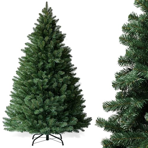 6ft Artificial Christmas Tree, Dense Branches Realistic Christmas Tree for Holiday Decor​ Collapsible Christmas Tree Reusable and Easy to Assemble with 1000 Branch for Home/Office/Shop Decoration