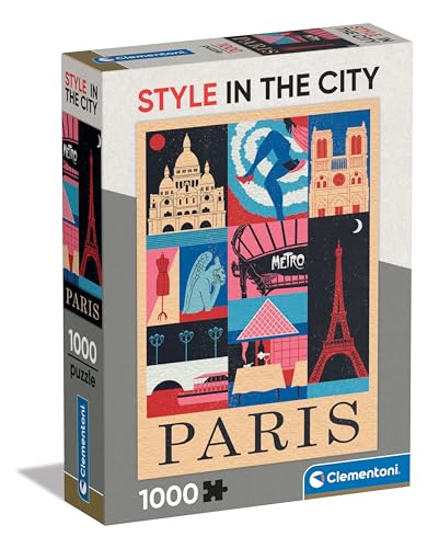 Puzzle Paris Style in The City 1000 Pièces Fabriqué en Italie Dès 14 Ans