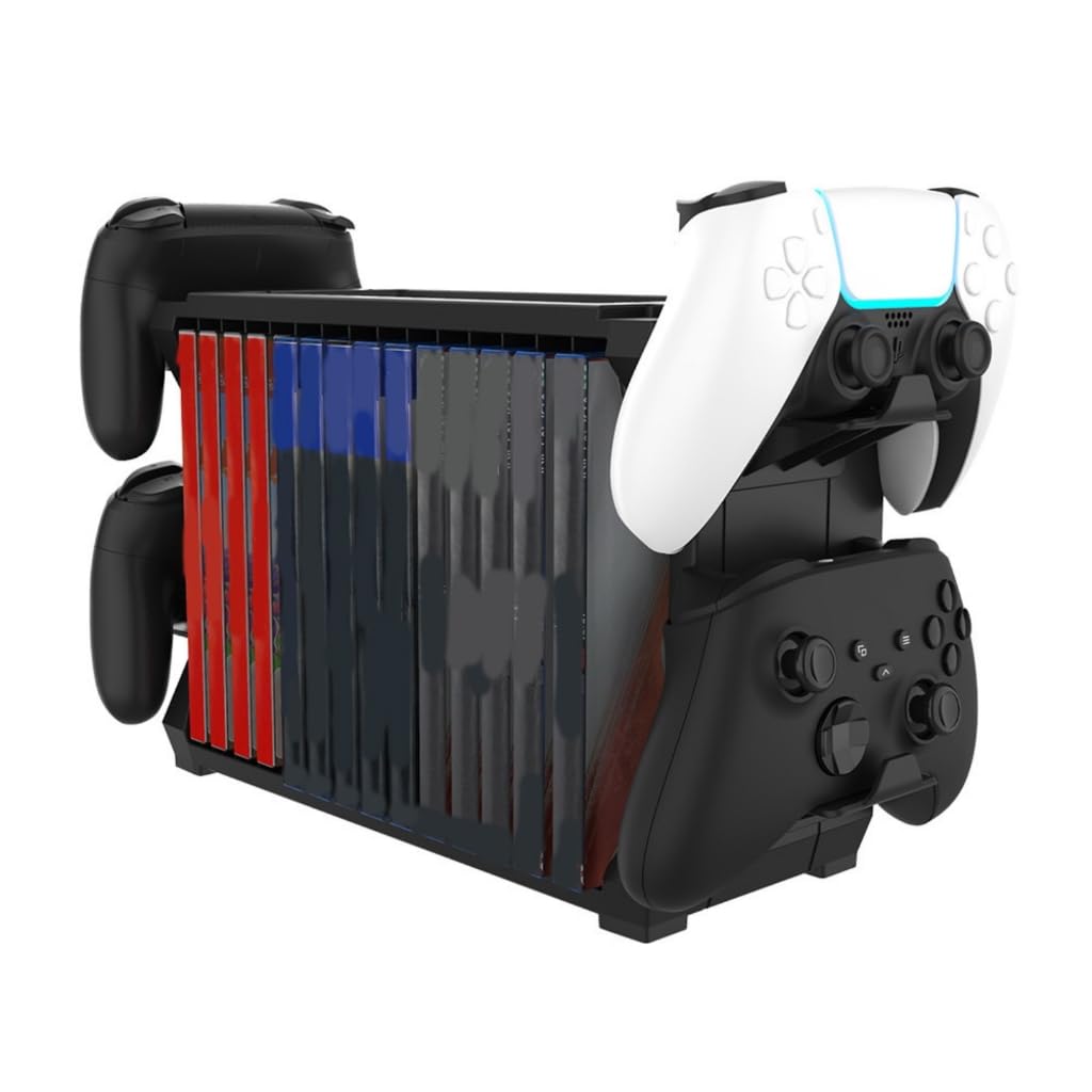 Wegiwuca Game Disk Storage Tower Dock Stand Organizing Holder for Gaming Controller Gaming Accessories Multifunctional