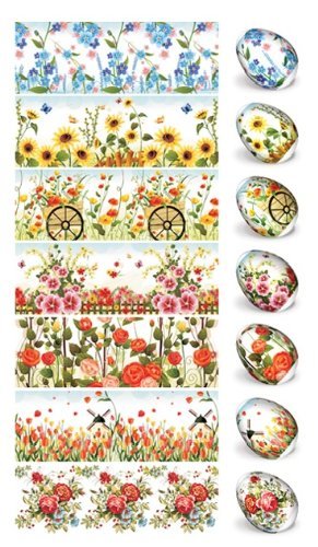 Ukrainisches Kunsthandwerk Huevos de Pascua papel de aluminio flores de jardín huevos de color. huevos de Pascua decorar
