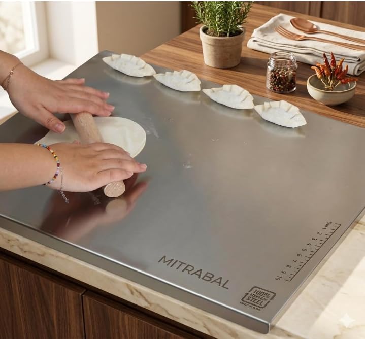 Image of Large Stainless Steel Cutting Board for Kitchen,Chopping Board for Meat, Vegetables & Fruit, Extra Large Heavy Duty Countertop (Chopping Board Counter Top)