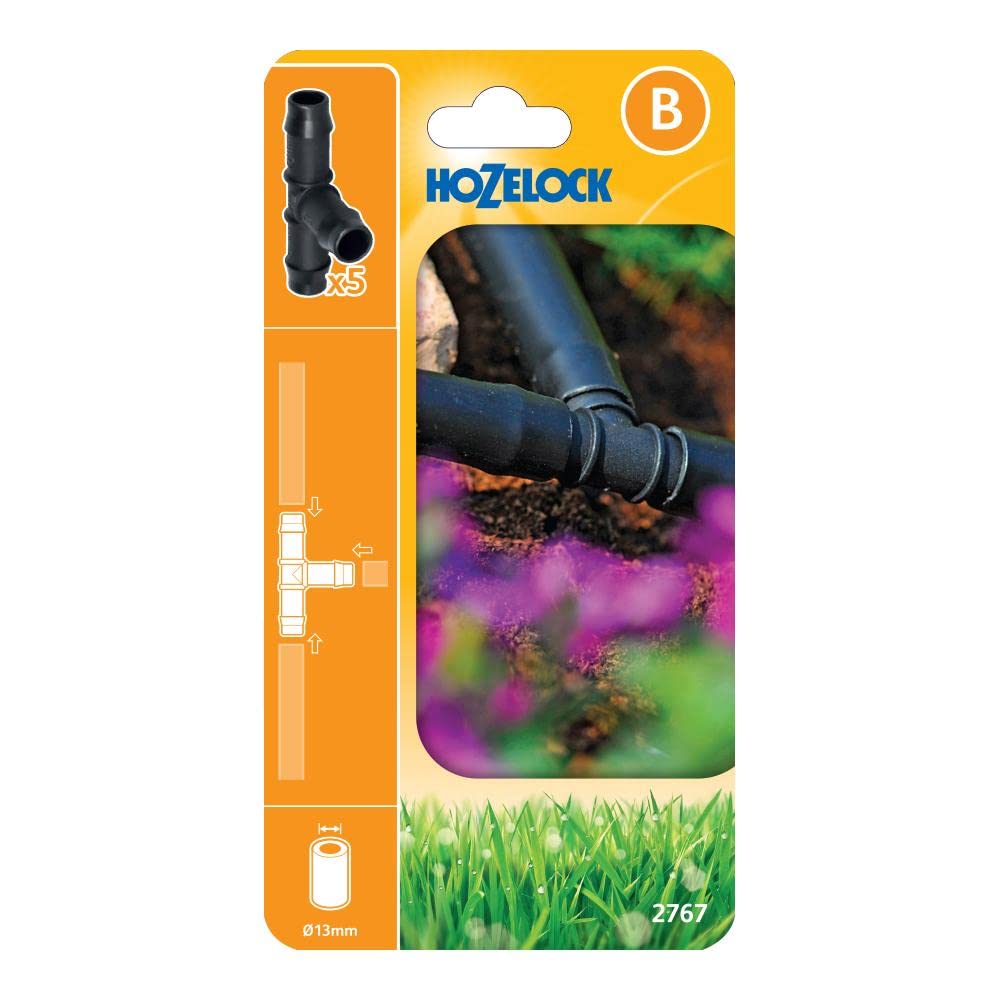 Hozelock MICRO T Piece Connector 1/2" / 12.5mm Pack of 5