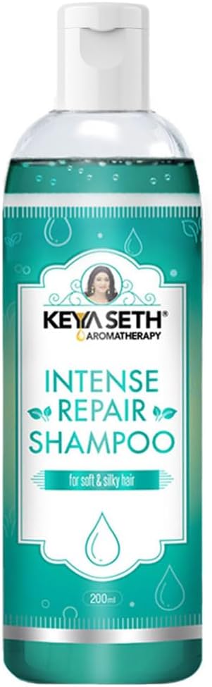 Keya Seth Aromatherapy, Intense Repair Shampoo, For Dry Damaged Hair- Softens, Nourishes & strengthens Hair with Pro -Vitamin B5 & Geranium Oil. 200ml