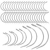 50 Pcs Curved Leather Needles,Curved Leather Hand Sewing Needles with 7 Sizes,Upholstery Needles for Leather Carpet or Canvas Repairing or Craft Projects
